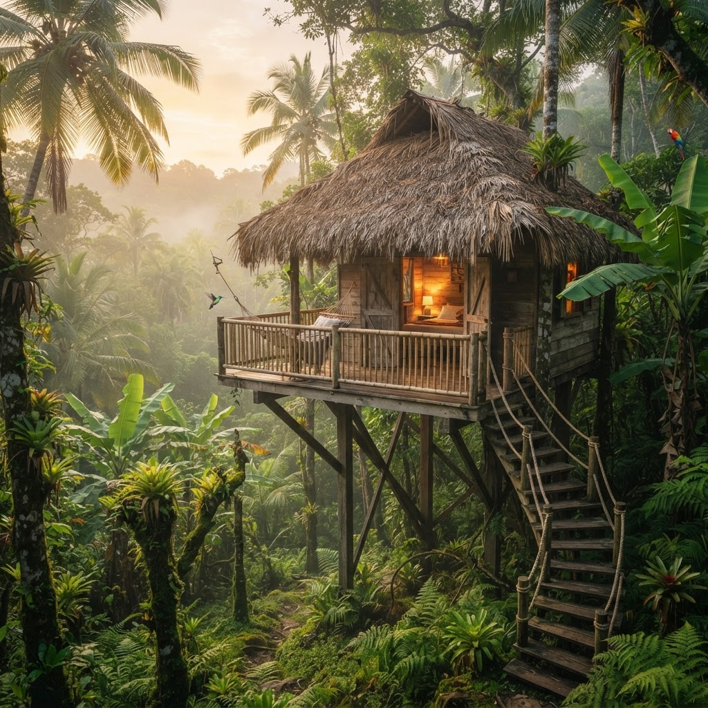 Treehouse in the morning